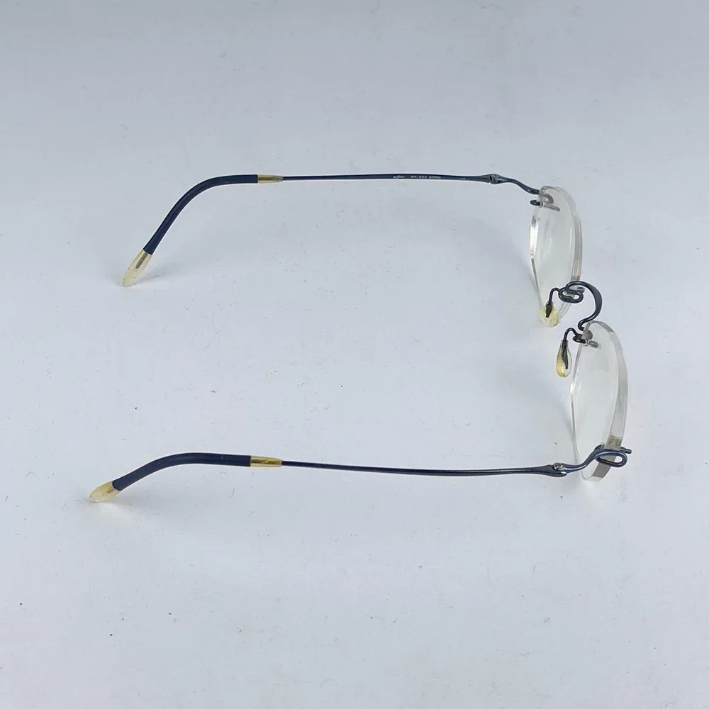 Kuzio Kawasaki MP-634 Women Eyeglasses Frame Silver Metal Half Rim 50-19-145 mm‎